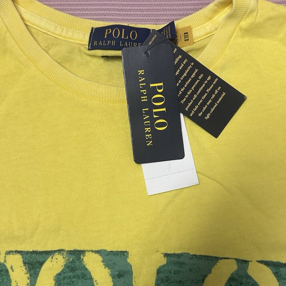Polo Ralph Lauren Men's Medium Coastal Yellow Classic Fit Logo Cotton T-Shirt - Picture 4 of 8